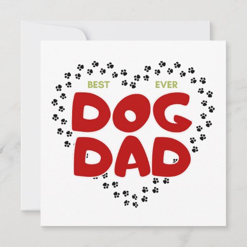 Dog Dad Cute Best Ever Dog Dad Card