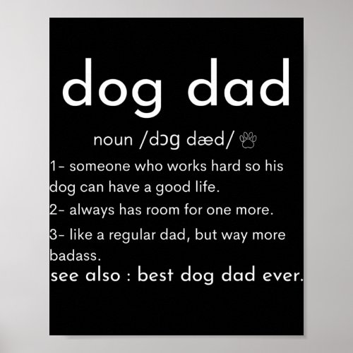 dog dad Definition fathers day best dad ever Poster