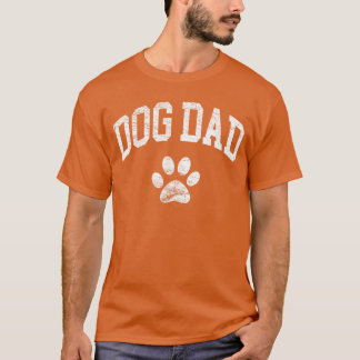 Dog Dad Distressed Design Style Funny Dog Paw Clas T-Shirt