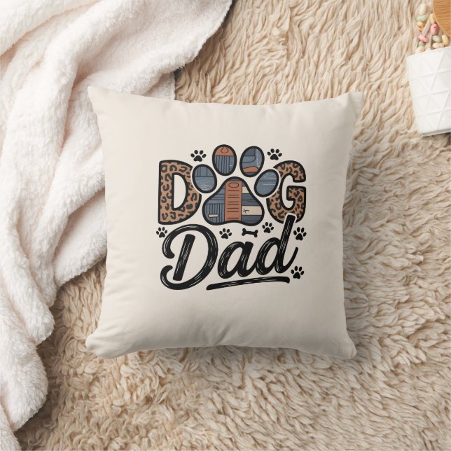 DOG Dad - Dog Lover Throw Pillow (Blanket)