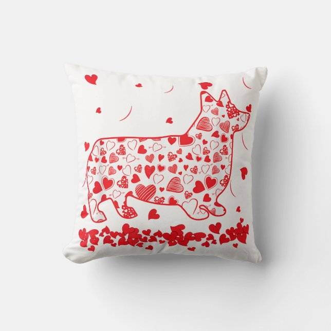 Dog Dad Dog Mom Gifts Corgi Valentines Day Throw Pillow (Front)