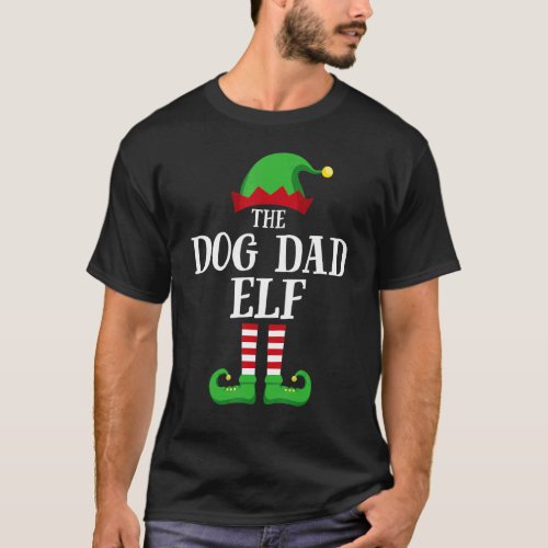 Dog Dad Elf Matching Family Group Christmas Pajama T_Shirt