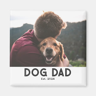 Dog Dad Established Photo Gift Magnet