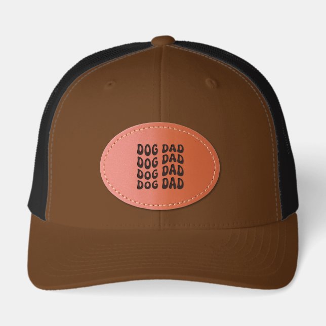 Dog Dad Father's Day Leather Patch Hat (Front)
