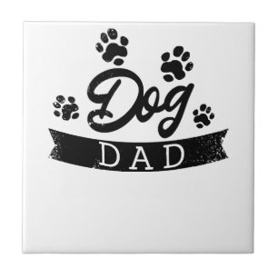 Dog Dad Funny Design - Gift idea for dogs owners o Ceramic Tile