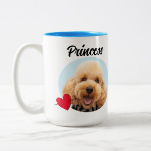 Dog Dad Funny dog quote & custom photo/name Two-Tone Coffee Mug