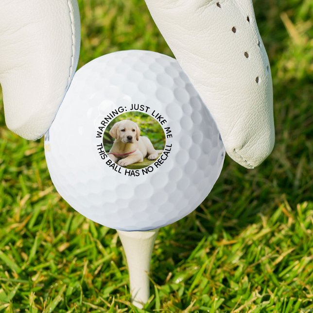 Dog Dad Funny No Recall Warning Custom Photo Golf Balls (Creator Uploaded)
