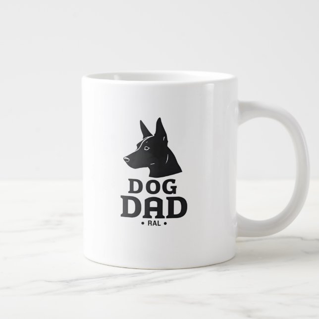 Dog Dad Gifts for Him – Funny & Custom Gea Giant Coffee Mug (Right)
