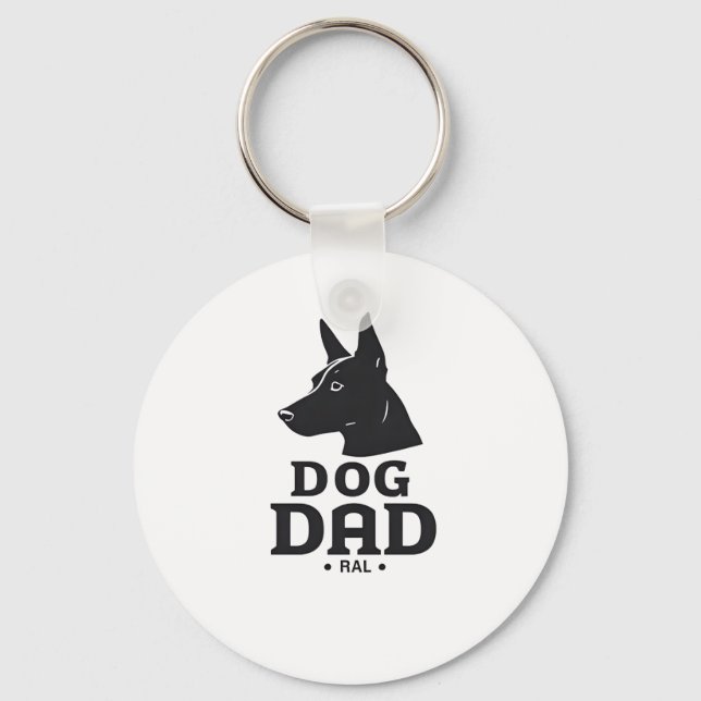 Dog Dad Gifts for Him – Funny & Custom Gea Keychain (Front)