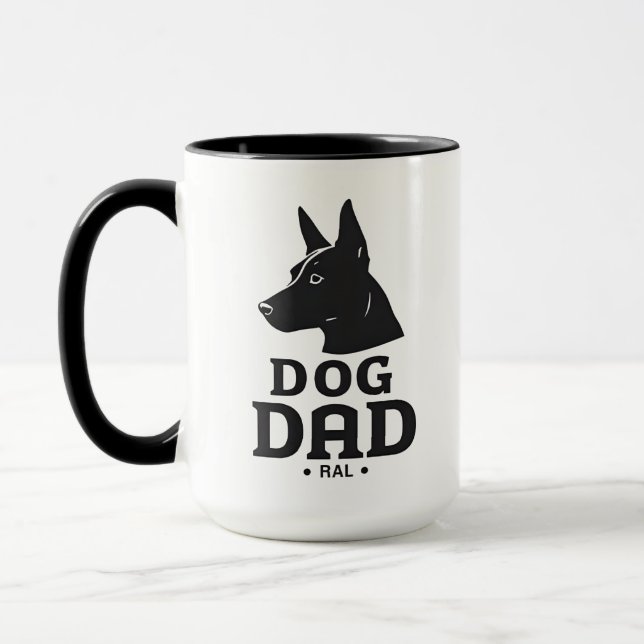 Dog Dad Gifts for Him – Funny & Custom Gea Mug (Left)