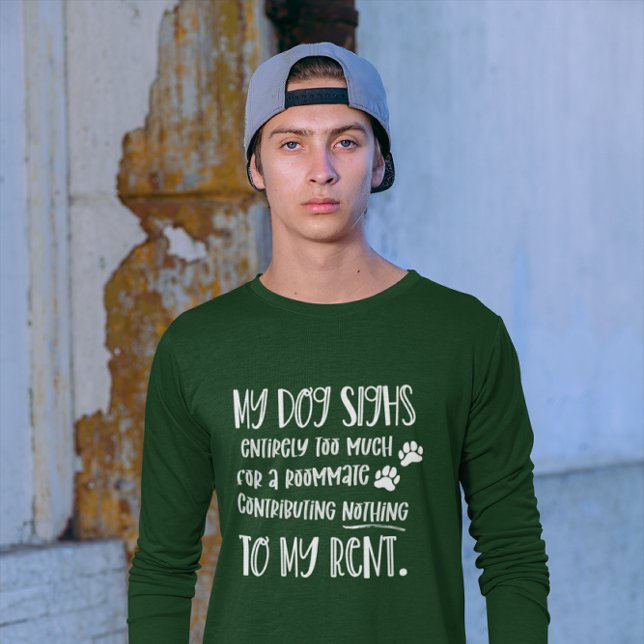 Dog Dad Grumpy Dog Green Long Sleeve Photo T-Shirt (Creator Uploaded)