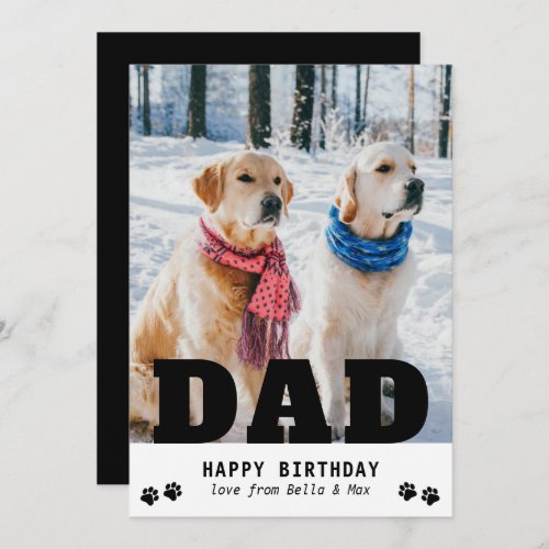 Dog Dad Happy Birthday Modern Personalized Photo