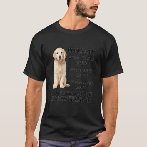 Dog Dad Happy Fathers Day To The Best Golden Retr T_Shirt