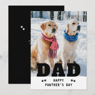 Dog Dad Happy Pawthers Day Personalized Photo Holiday Card
