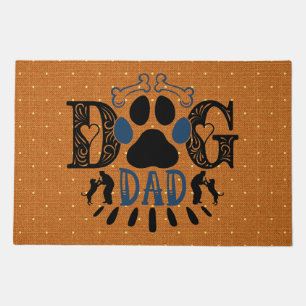 Dog Dad Hearts Irish Setter Retriever Paw Print Doormat