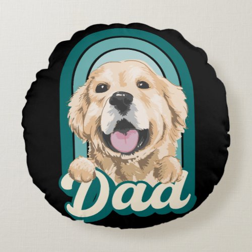 Dog dad love dogs love my pets  round pillow