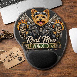 Dog Dad Loves Yorkshire Terrier  Gel Mouse Pad