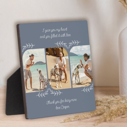 Dog Dad Loving Words 3 Vertical Photo Collage Plaque