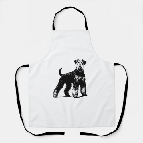 Dog Dad Mom Lover _ Monochromatic Airedale Terrier Apron