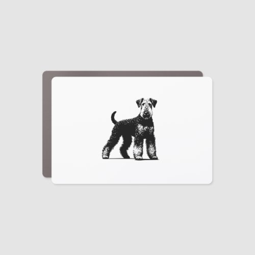 Dog Dad Mom Lover _ Monochromatic Airedale Terrier Car Magnet