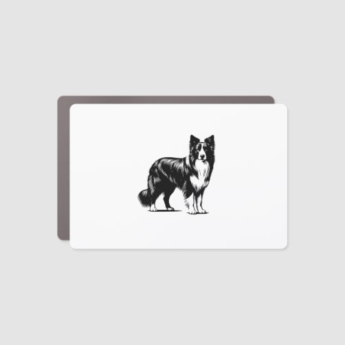 Dog Dad Mom Lover _ Monochromatic Border Collie Car Magnet