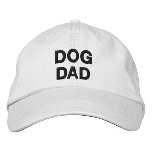 Dog Dad navy blue & white minimalist modern Embroidered Baseball Cap