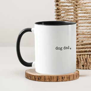 Dog Dad or Custom Text Minimal Retro Typewriter Mug