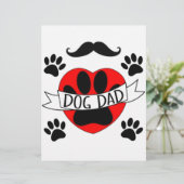 Dog Dad Paw And Red Heart Drawing (Standing Front)
