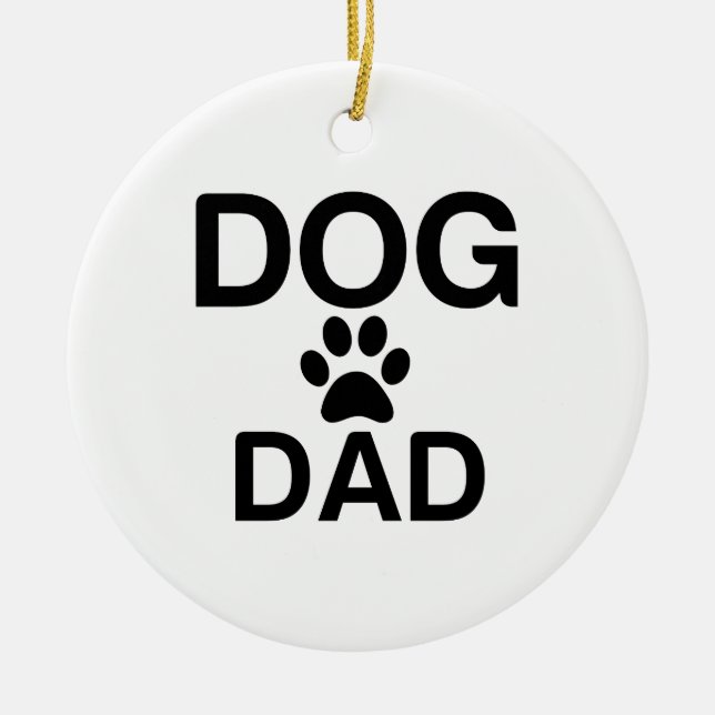 DOG DAD PAW CERAMIC ORNAMENT (Front)