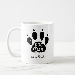 Dog Dad Paw Print Personalized Name and Breed Coffee Mug