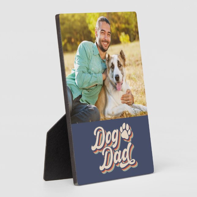 Dog Dad Paw Print Photo Plaque (Side)