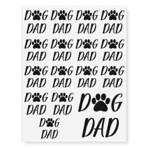 Dog Dad Paw print Temporary Tattoos