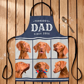 Dog Dad Personalized 6 Photo Collage with Name Apron