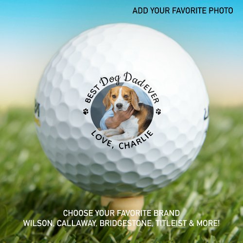 Dog Dad Personalized Best Dad Ever Custom Photo Golf Balls