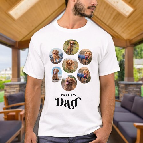 Dog DAD Personalized Dog Lover Pet Photo Collage T_Shirt