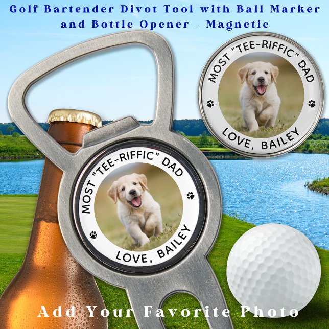 Dog Dad Personalized Golfer Pet Photo Golf  Divot Tool (Creator Uploaded)
