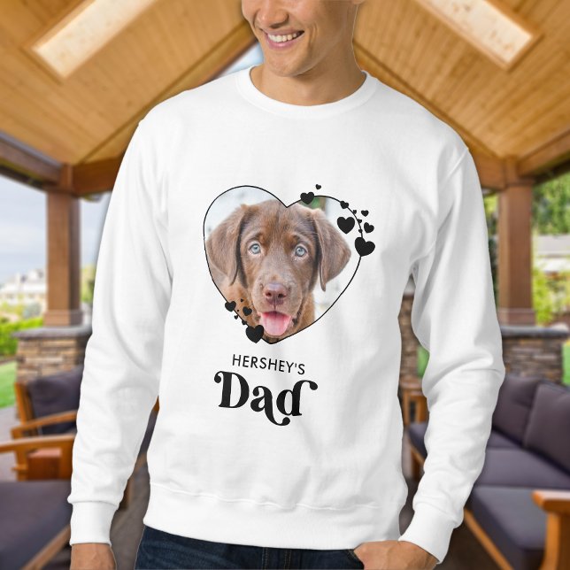 Dog DAD Personalized Heart Dog Lover Pet Photo Sweatshirt (Creator Uploaded)