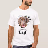 Dog DAD Personalized Heart Dog Lover Pet Photo T-Shirt (Front)