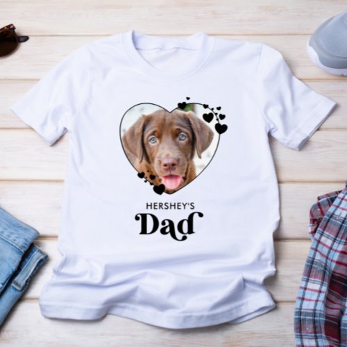 Dog DAD Personalized Heart Dog Lover Pet Photo T_Shirt