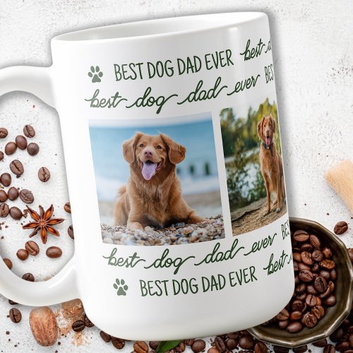 DOG DAD _ Personalized Pet 4 Photo Collage  Coffee Mug