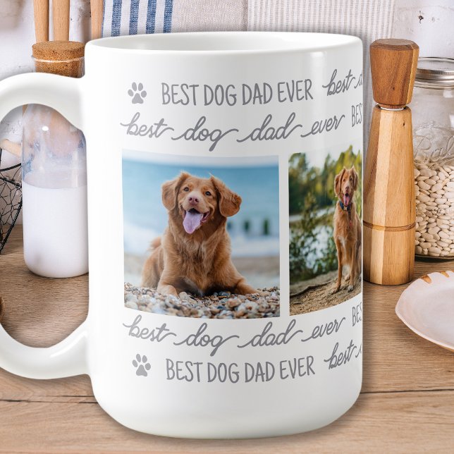DOG DAD Personalized Pet 4 Photo Collage Coffee Mug (Creator Uploaded)