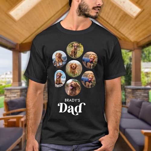 Dog DAD Personalized Pet Photo Collage Dog Lover  T_Shirt
