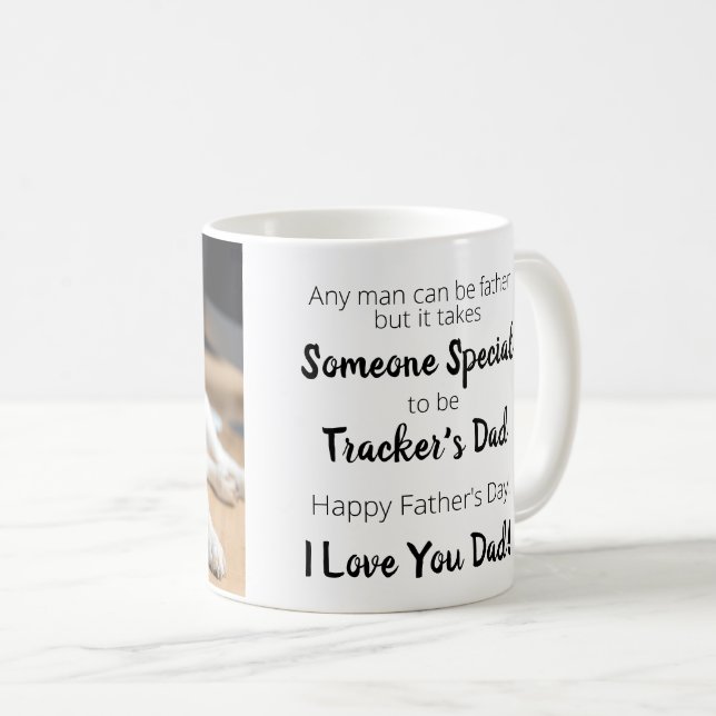 Dog Dad Personalized Pet Photo Father's Day Coffee Mug (Front Right)