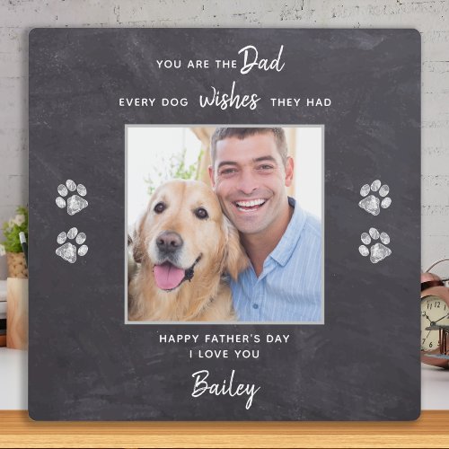 Dog Dad Personalized Pet Photo Fathers Day Plaque