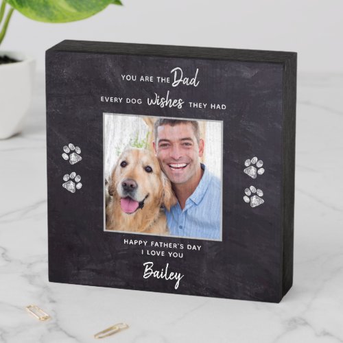 Dog Dad Personalized Pet Photo Fathers Day Wooden Box Sign