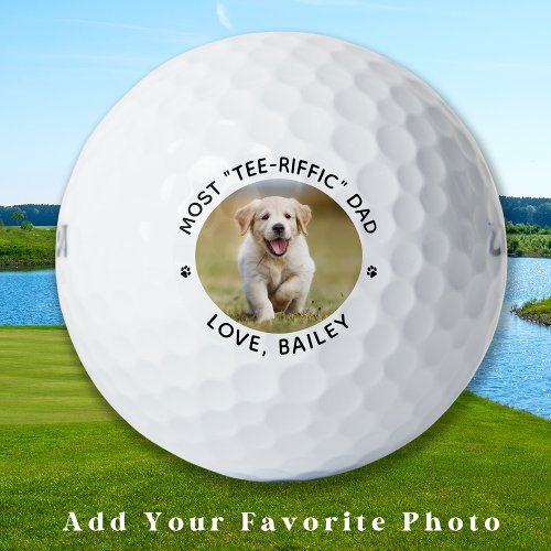 Dog Dad Personalized Pet Photo Golf Balls