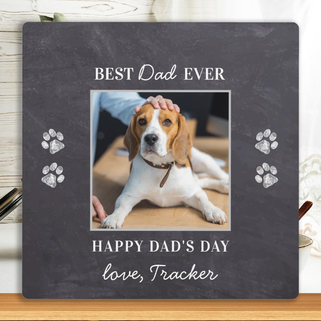 Dog Dad Personalized Pet Photo Rustic Father's Day Plaque (Creator Uploaded)