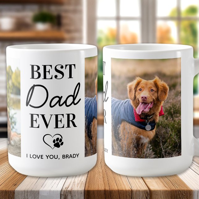 Dog Dad Personalized Pet Photos Fathers Day Coffee Mug (Creator Uploaded)