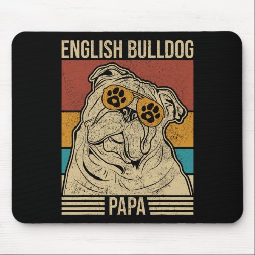 Dog Dad Pet Owner Animal Lover Outfit English Bull Mouse Pad