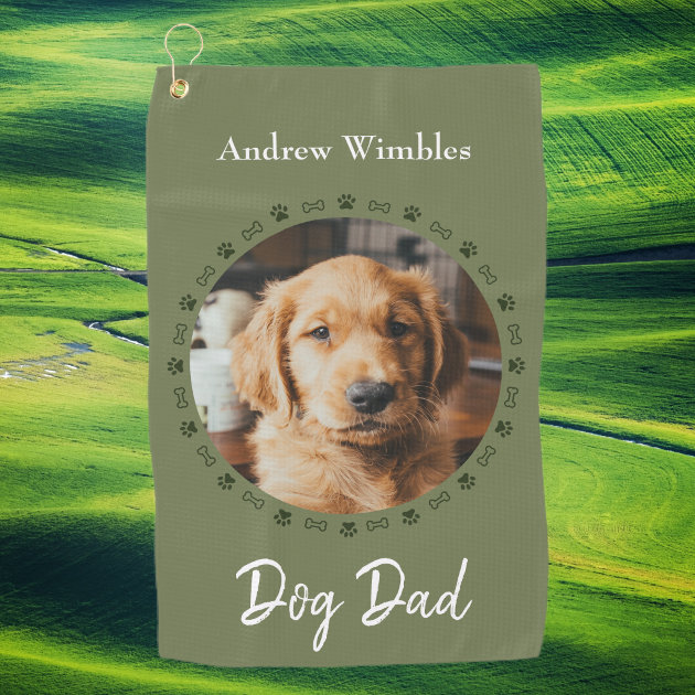 Dog Dad Pet Photo Golf Towel